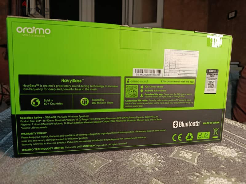 oraimo SpaceBox Active 25W Portable Wireless Speaker صب بلوتوث 4