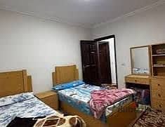Rooftop 200 m for annual rent family or groom or company 3 bedrooms reception two pieces kitchen bathroom large terrace in Alexandria Al-Ajmi kilo 21 October entrance before the gate in a very distinguished location
