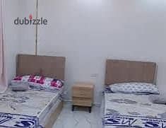 Furnished apartment for annual rent family, bridegroom, or company, 3 bedrooms, two-piece reception, kitchen, bathroom, second upper floor, very comfortable stairs, in Alexandria, Al-Hajmi, kilometer 21, in a very distinguished location.