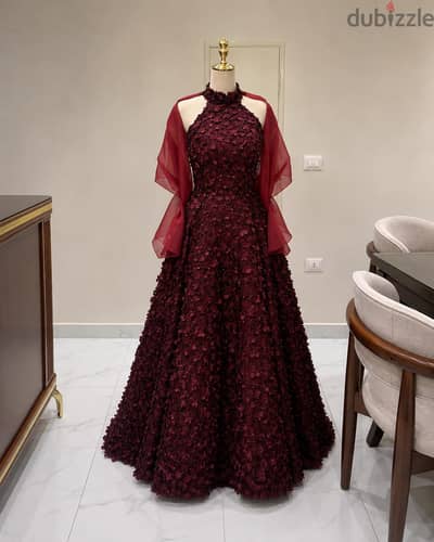 elegant dark red dress