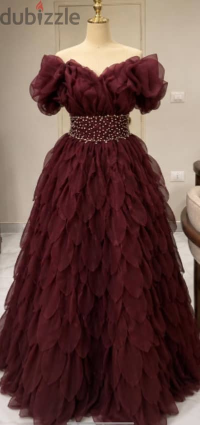 elegant purple evening dress