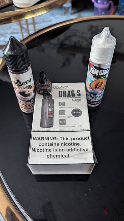 عرض كامل للبيع: فيب VooPoo Drag S بكامل الملحقات + 2 زجاجة ليكود