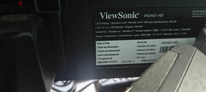 شاشه viewsonic vx24g1-hd كسر زيرو للبيع . اسكندريه