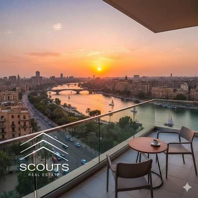 بعائد استثماري بالدولار بيوصل ل 22 % استديو فندقي للبيع استلام فوري فيو نهر النيل  ادفع النص كاش والشركه هتكمل الباقي كامل التشطيب + الفرش + الاجهزه