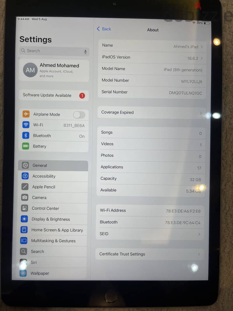 Ipad (8th generation) WiFi 1