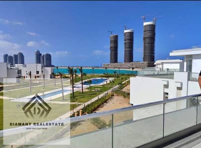 Chalet for sale in ElAlamein Ready to move, Sea and lagoon view Finished VIP at Special price Over 12Years, next to Rixos Hotel and ElAlamein Airport