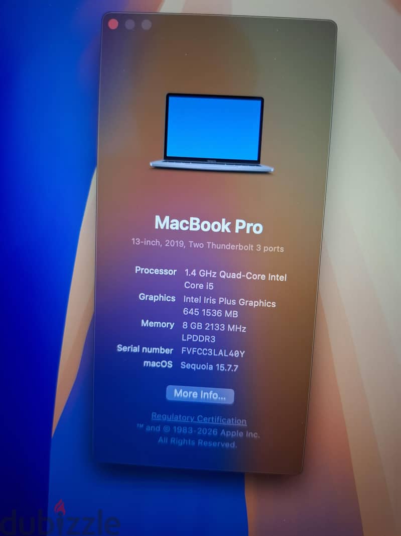 Macbook Pro 2019 with Full Box like new 2