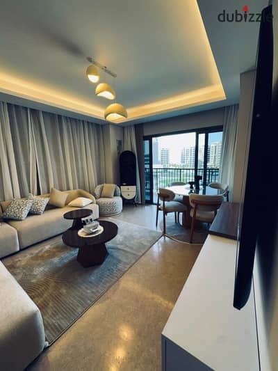 Furnished hotel apartment for rent in Zed Towers, Sheikh Zayed, 3 rooms near Arkan Plaza and 26th of July Axis