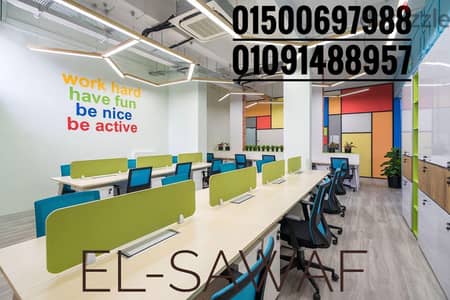 خلية عمل- ورك ستيشن خشب mdfاسباني- اثاث مكتبي- work station-partiton