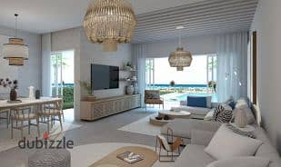 Chalet with a distinctive view overlooking the lagoon, 100m, fully finished, in Sea Shore Ras El Hekma, next to Playa
