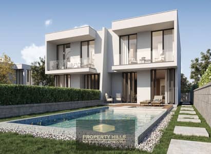 Twin House with a distinctive sea view 307 m, ready for handover soon in the The Mid compound near the Emirates cities.