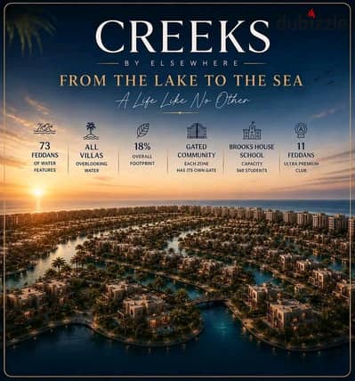  لأول مرة في الإسكندرية. . . دوبلكس أرضي بجاردن داخل Creeks بمقدم يبدأ من650 ألف جنيه فقط! 