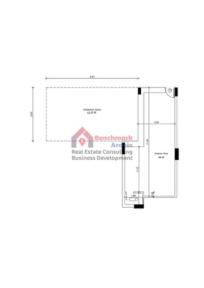 66 sqm retail shop + 19 sqm outdoor area for sale in the Middle Plateau, Third District, opposite Remas School, next to Hayat & Diar City
