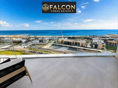 شقه للبيع في ابراج العلمين ( 217م - غرفتين ) Direct in Lagoon + sea ( تشطيب كامل - جاهزه للمعاينه ) دقايق من مزارين و الحي اللاتيني Alamein Towers