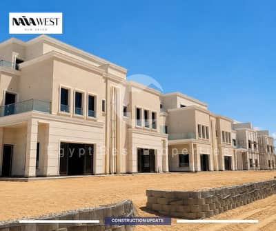 Townhouse for sale in Naya West Compound – built-up area of ​​195 sqm – featuring a spacious private garden (110 sqm) and a rooftop terrace (30 sqm) –