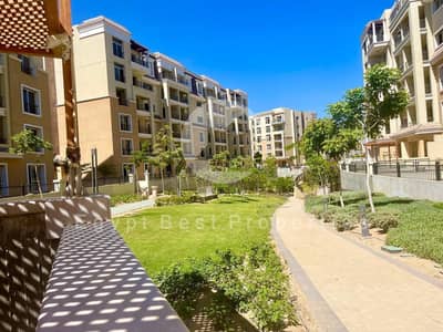 2-bedroom apartment with garden for sale in Sarai Compound, next to Madinaty, New Cairo. Installments over 12 years with only a 1.5% down payment.