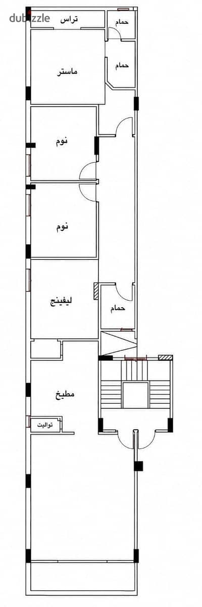 Apartment repeated on the right side of the facade 240m 4 rooms 3 bathrooms half finishing from the owner directly 30 seconds to the youth road steps to Green Hills Club steps to Town Center Mall