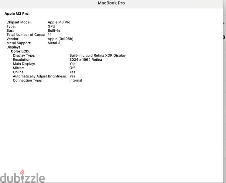 MacBook Pro m3 pro 14inch 6