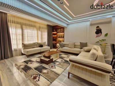A fully furnished apartment with the latest appliances for sale, close to Mustafa Kamel Square. The sale includes all the contents of the apartment.