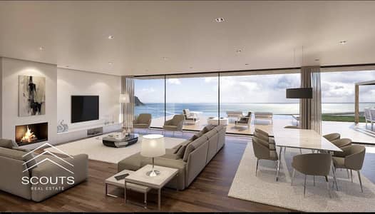 شقة صف اول على البحر Fully Finished بالتكييفات Sea View بانورامى باكبر عائد استثمارى للبيع ابراج العلمين El Alamein Towers الساحل الشمالي North Coast