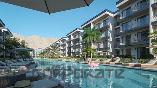 1-bed hotel chalet with 35% discount and roof, incredible sea view, only 10% down payment, and steps from the sea.
