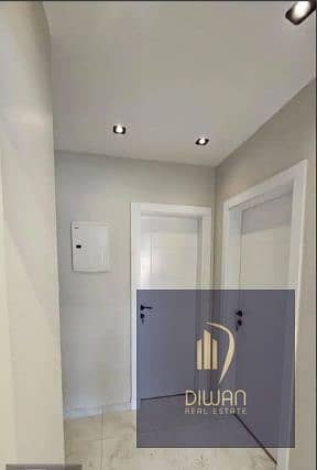 Ready to move, 216sqm 3-bed finished apartment with AC connections, landscape view in New Garden City, New Capital, directly on Bin Zayed Axis.