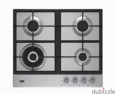 Stainless Steel 4-Burner Gas Hob HIAW 64225 SX Silver/Black