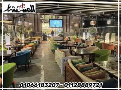 للإيجــــــار كافيه ومطعم310م بترآس خارجي مفروش ومجهز بجميع المعدات والأجهزة على أعلى مستوى  موقع تجاري وحيوي جداً