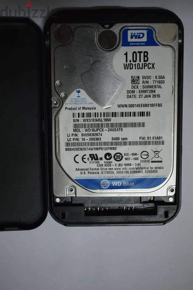 Western Digital HDD 2.5 1 Tb هارد لابتوب 1 تيرا + راكه 7