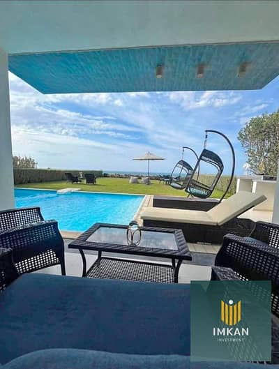 Chalet for sale with a sea view, fully finished, with a low down payment and 10-year payment plan in New Alamein, Sodic North Coast, near Mountain Vie