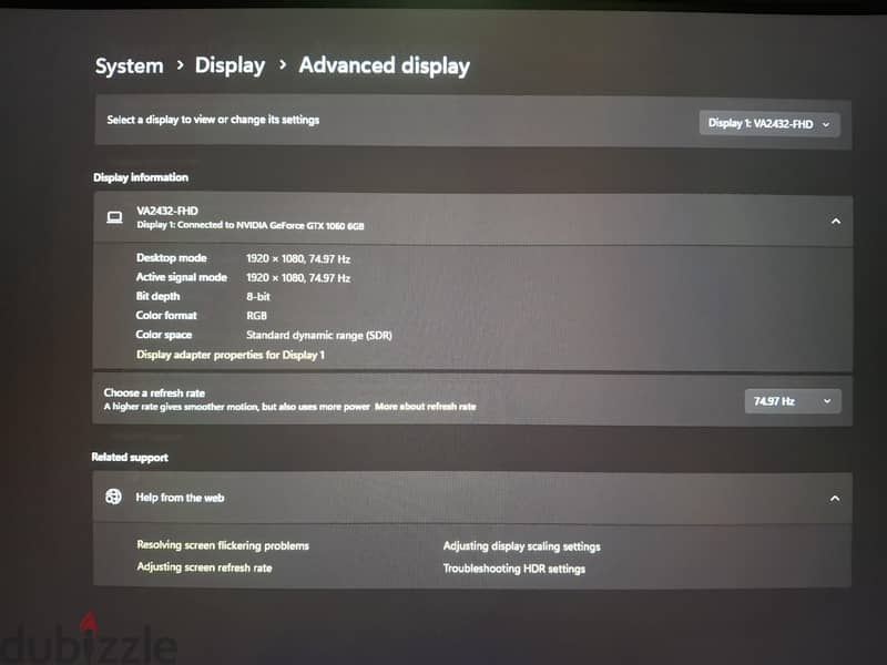 Viewsonic 24 inch 75hz 1