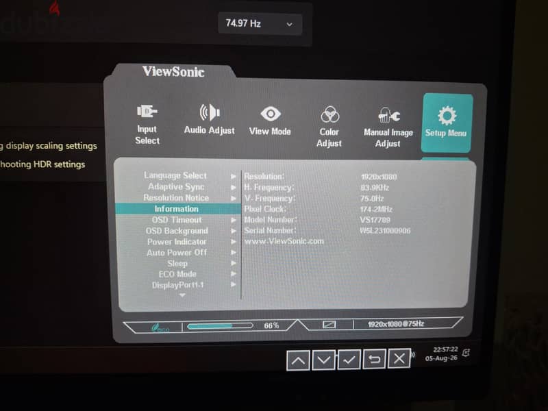 Viewsonic 24 inch 75hz 2