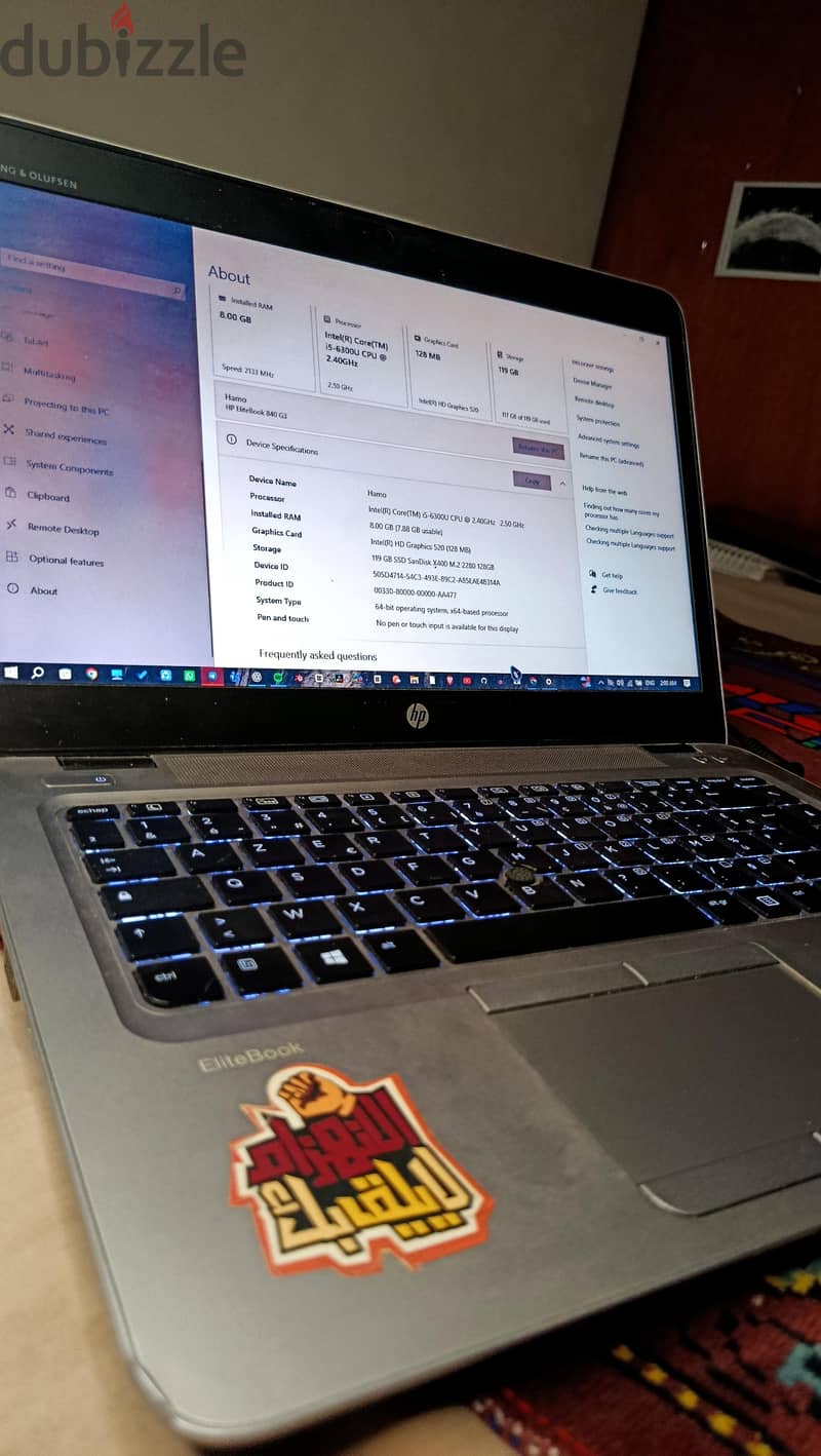 HP elite book 840 G3 5