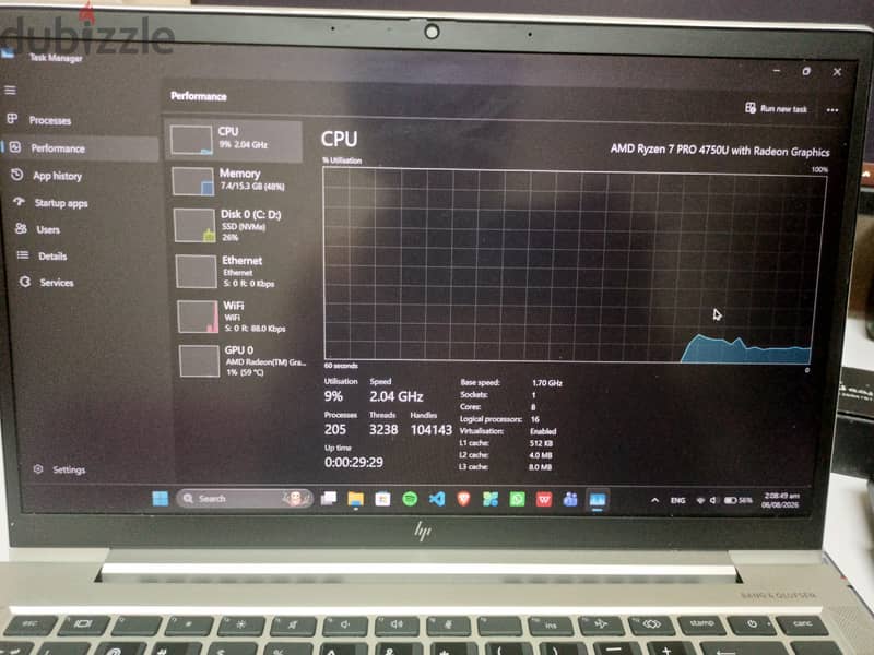 HP elitbook 845g7 ryzen 7pro لاب قوي جدا استيراد _ كل القطع اورجينال 4