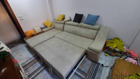 ركنة حرف L طيارة ب سرير مقاس 3x2