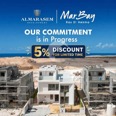 2 bed in ras elhekma by Almarasem lagoon view Fully finished with Ac's & kitchen cabenits  installment up to 8 years