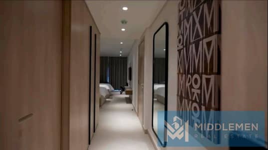 Hotel Apartment 82m For Sale with installments ultra super lux prime location ready to move Fifth square almarasem new cairo