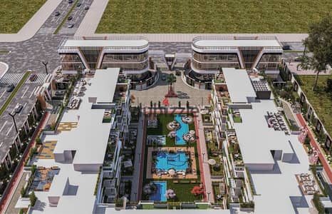 Own a ground floor apartment with a garden in Via Compound – Sheikh Zayed  Location: Green Revolution – Street 4, third plot from the Alexandria Deser