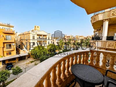 Fully finished apartment with Living room situated on the second floor and spacious IKEA kitchen garden view for sale in Al Shouyfat New Cairo