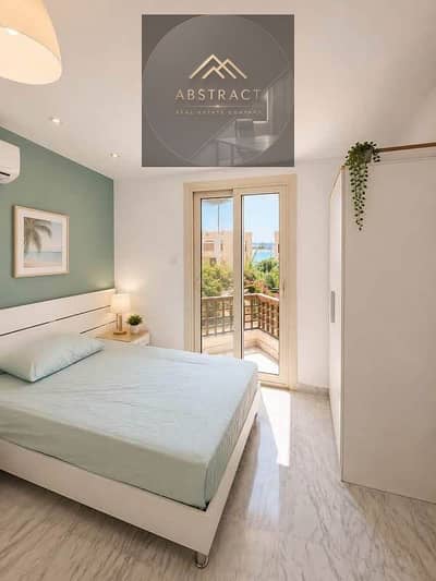 **Ground Floor 2-Bedroom Chalet for Sale in Amwaj, North Coast**  **Direct Pool View | Full Sea View | Private Garden | Offered by the Original Owner*