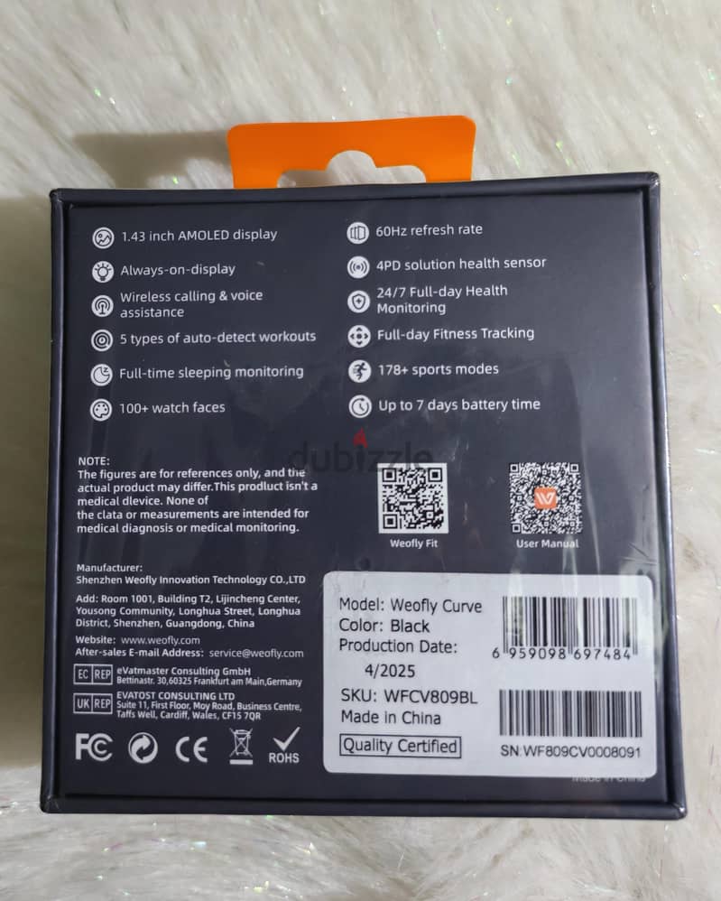 weofly smart watch curve - NEW 1