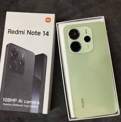 Xiaomi Redmi Note 14 كسر كسر الزيرو،، لسه ب لزقة الضهر