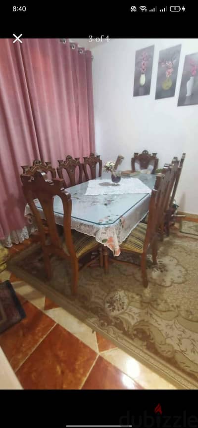 سفرة 8 كراسي بالزجاج