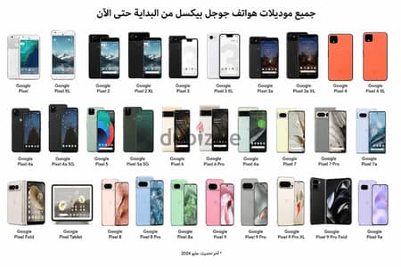 جميع موديلات شاشة جوجل بكسل باذن الله