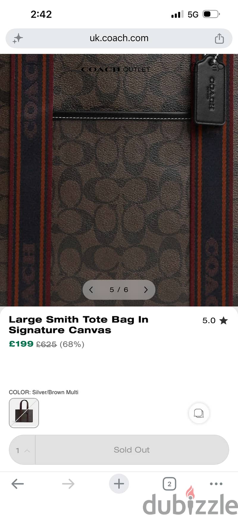 coach brown canvas bag 2
