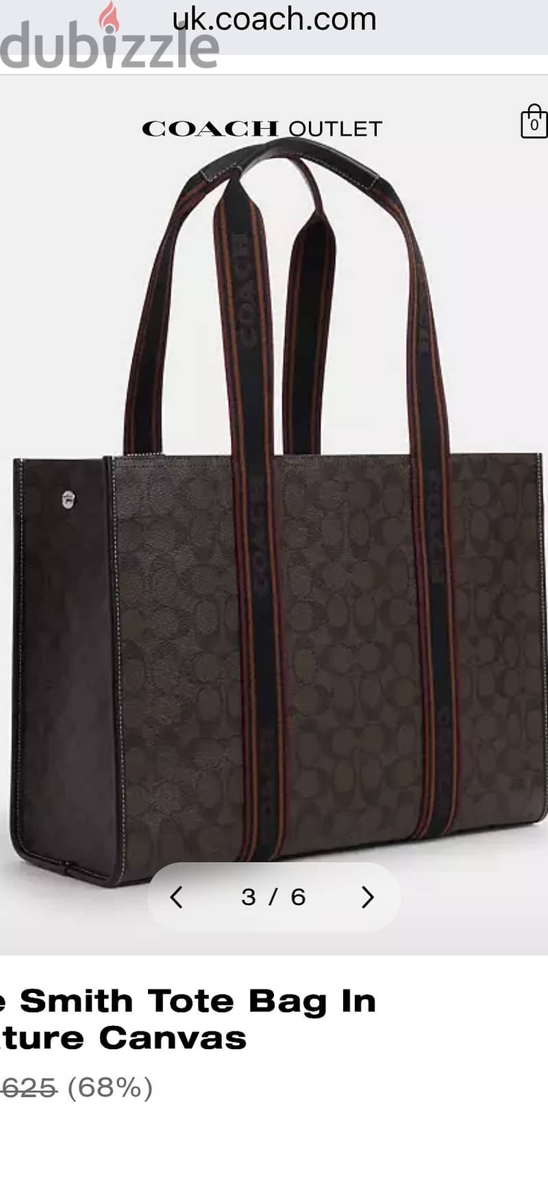 coach brown canvas bag 3