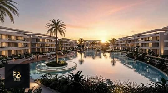 شاليه 3 غرف متشطب بالكامل للبيع Direct Lagoon View في AT North Coast سيدي عبد الرحمن - تقسيط علي 10 سنين