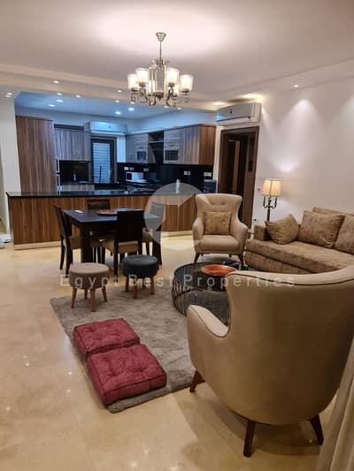 شقة  مفروشة 140م فيو مفتوح للايجار بسعر مميز ليك فيو التجمع الخامس Lake View