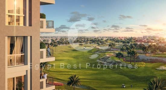 Golf view fully finished with Ac's downpayment and installments apartment for sale in Uptown cairo compound Emaar New cairo