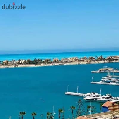 Receive a luxurious 150m² chalet with double sea and lagoon views in a prime location on the North Coast, New Alamein Marina, Marina 8